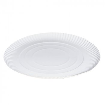 50 Stk. runde weiße Pappteller Ø 29 x 2 cm – Imbissteller & Kuchenteller